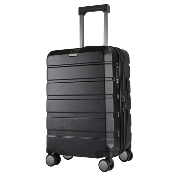 Hardside Carry-On Luggage with Spinner Wheels & USB Port – Black 20-Inch