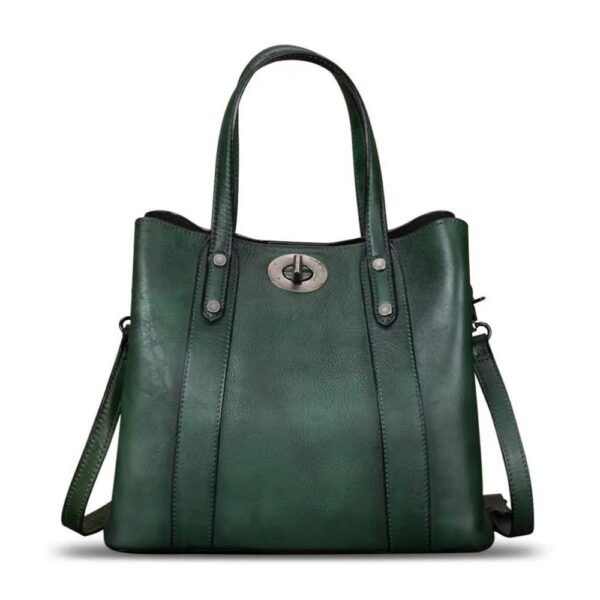 Vintage Genuine Leather Satchel Handbag for Women